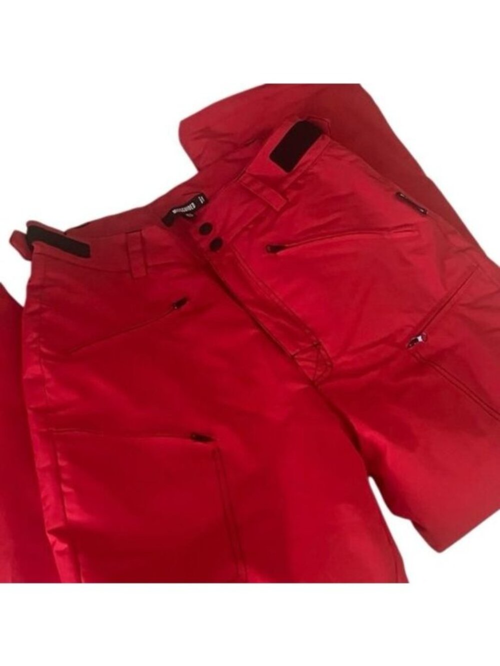 Missguided Red Front Zip Pockets Snowboard Ski Pants Size 4